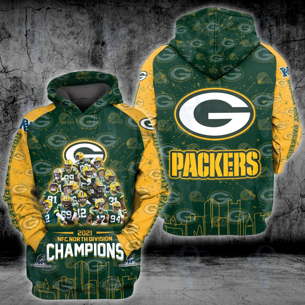 Nfl Green Bay Packers Nfc North Championship Champions Autographed 3D All Over Printed Sweatshirt, Hoodie, Zip Hoodie | Nfl Fan Gear For Men, Women