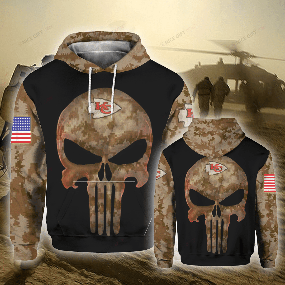 Nfl Kansas City Chiefs Camouflage 3D All Over Printed Sweatshirt, Hoodie, Zip Hoodie | Nfl Fan Gear For Men, Women