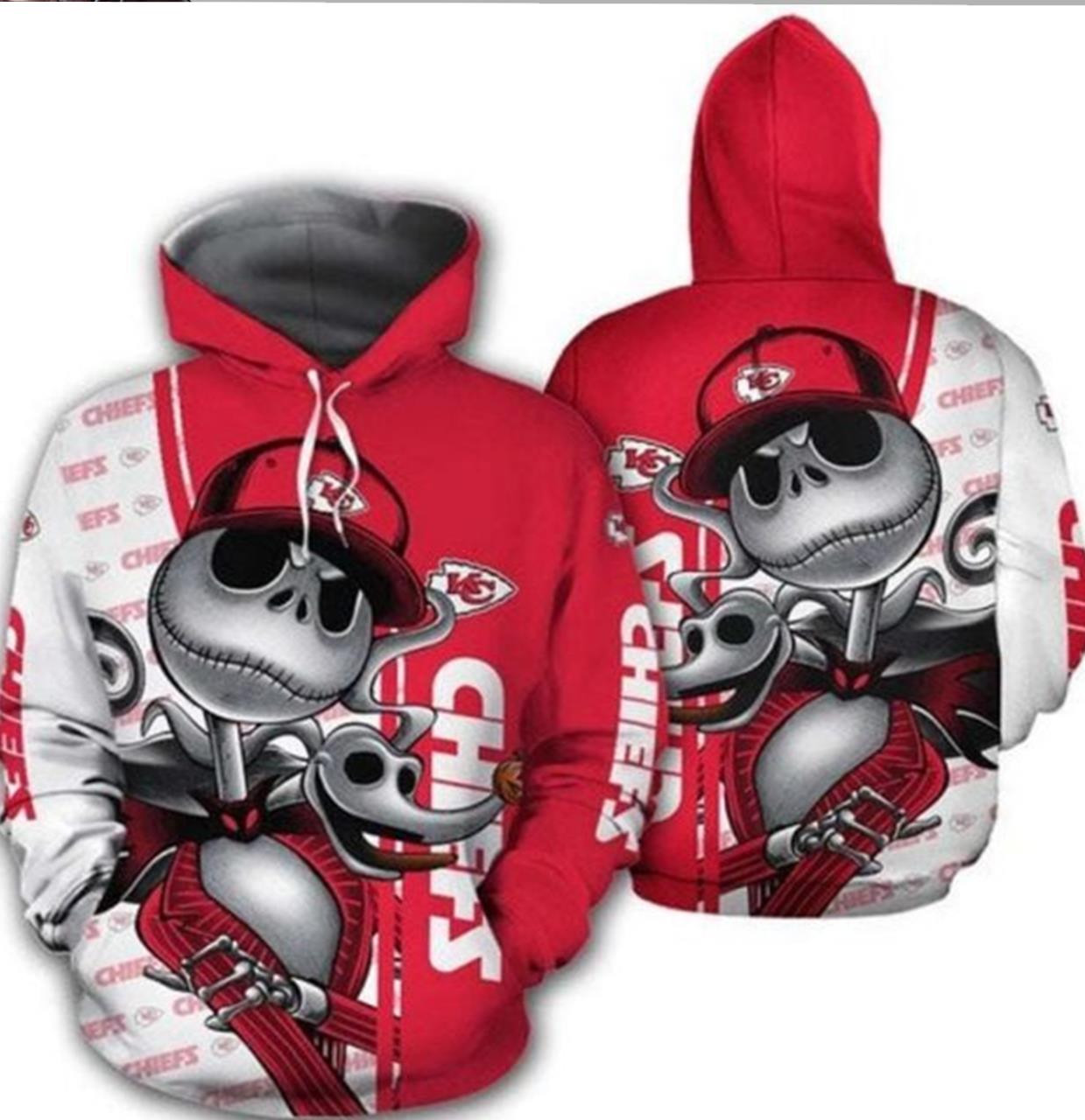 Nfl Kansas City Chiefs Jack Skellington 3D All Over Printed Sweatshirt, Hoodie, Zip Hoodie | Nfl Fan Gear For Men, Women