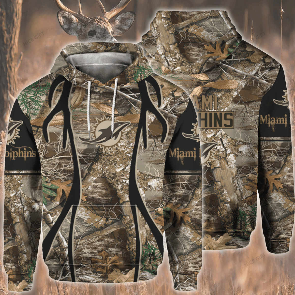 Nfl Miami Dolphins Hunting 3D All Over Printed Sweatshirt, Hoodie, Zip Hoodie | Nfl Fan Gear For Men, Women