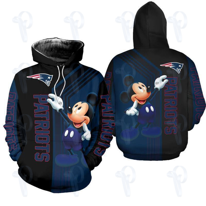 Nfl New England Patriots Mickey Mouse 3D All Over Printed Sweatshirt, Hoodie, Zip Hoodie | Nfl Special Edition Fan Gear For Men, Women