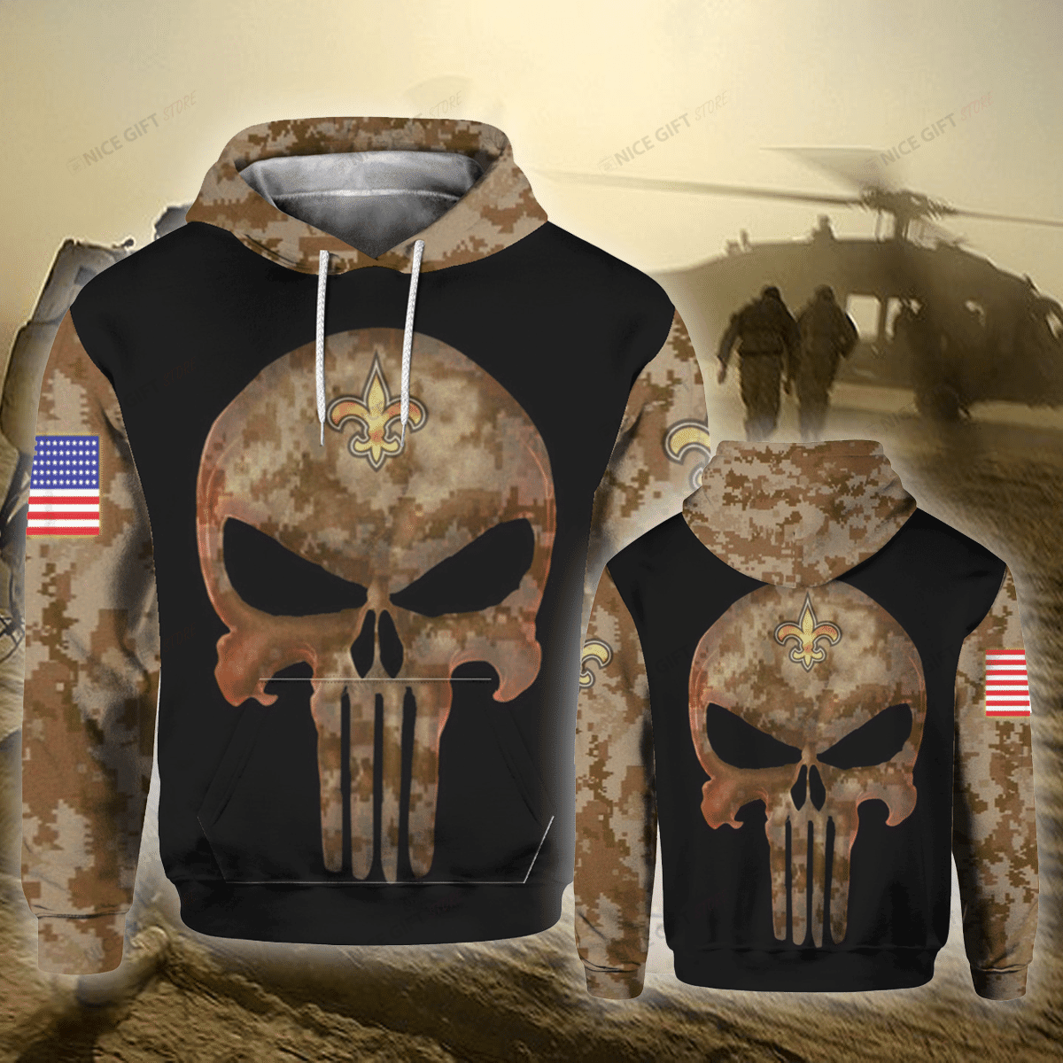 Nfl New Orleans Saints Camouflage 3D All Over Printed Sweatshirt, Hoodie, Zip Hoodie | Nfl Fan Gear For Men, Women