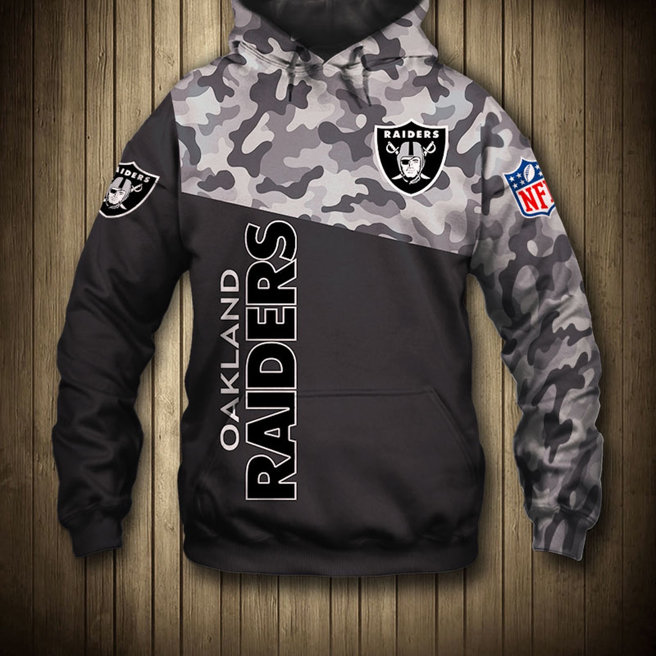 Nfl Oakland Raiders Camo 3D All Over Printed Sweatshirt, Hoodie, Zip Hoodie | Nfl Fan Gear For Men, Women