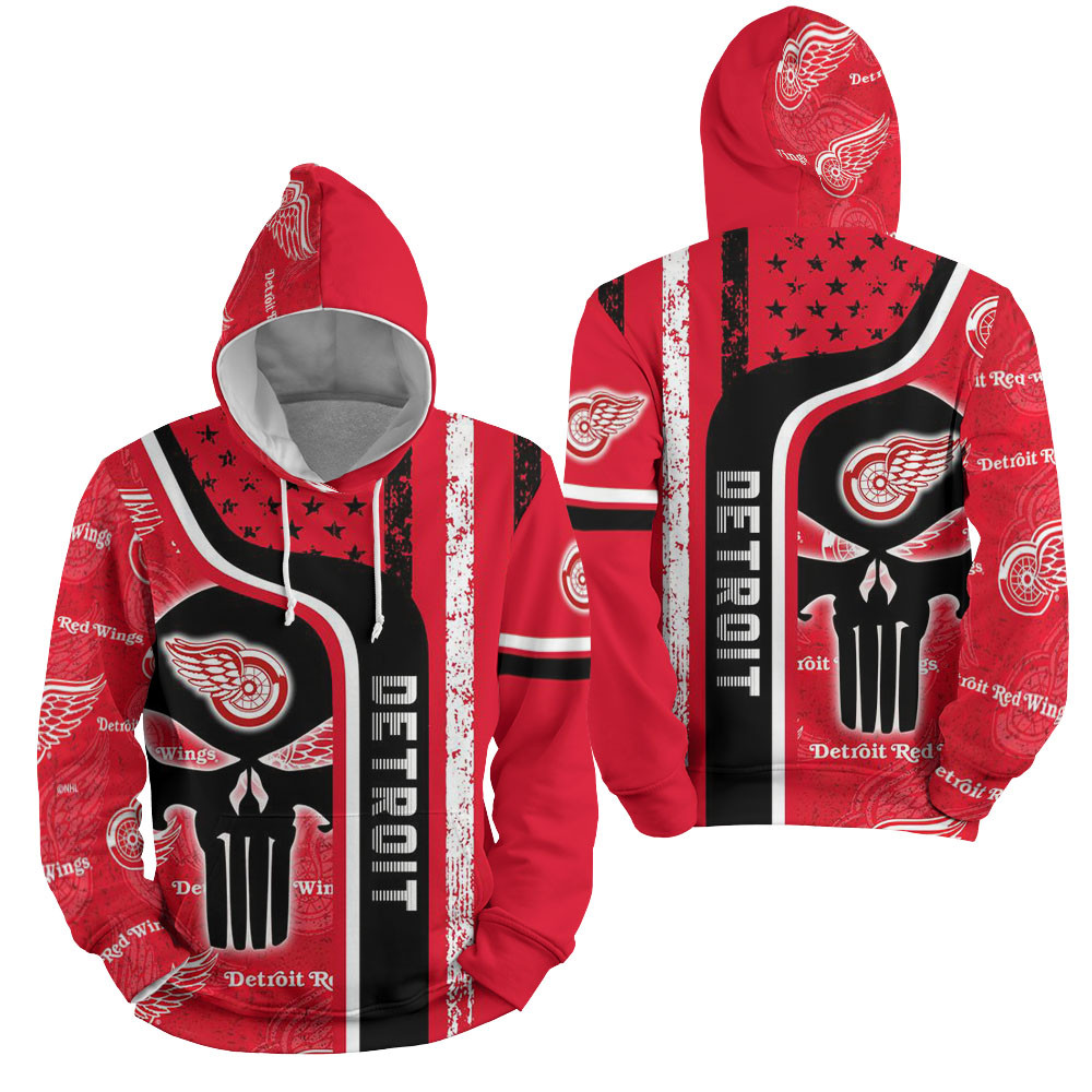 Nhl Detroit Red Wings With Skull Pattern 3D All Over Printed Sweatshirt, Hoodie, Zip Hoodie | Nhl Special Edition Fan Gear For Men, Women