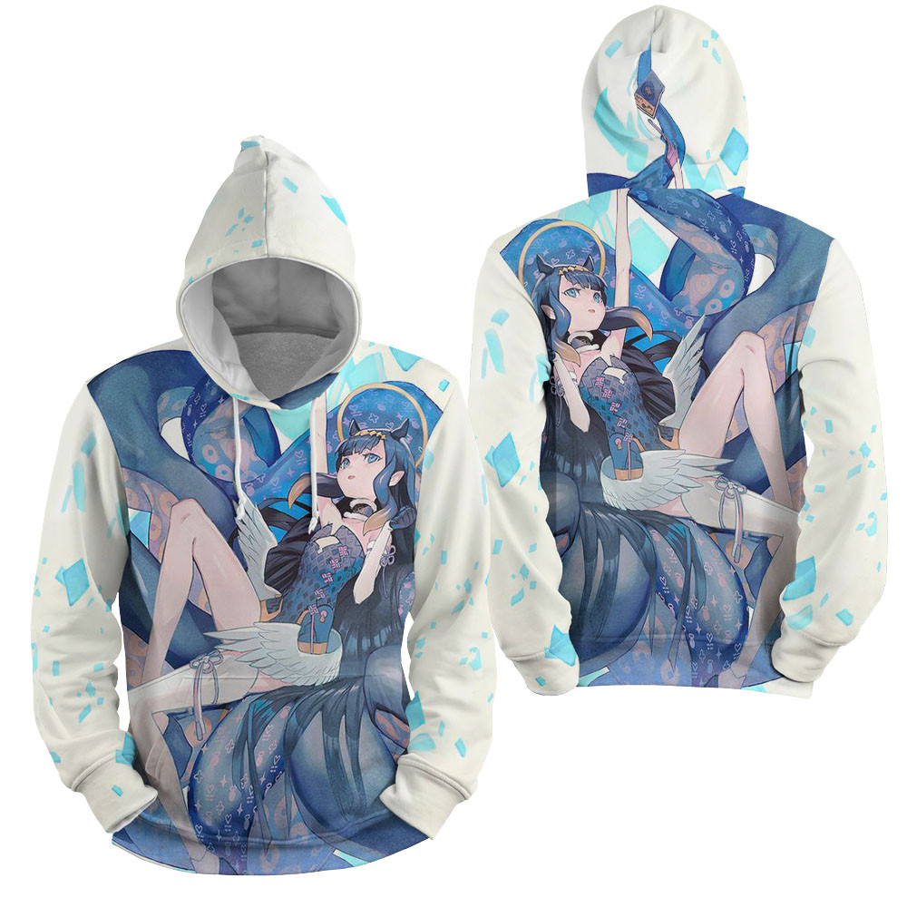 Ninomae Ina'nis In Blue 3D All Over Printed Sweatshirt, Hoodie, Zip Hoodie | Fan Apparel For Men, Women