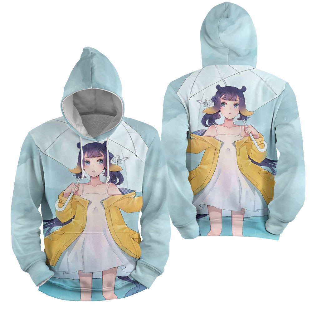 Ninomae Ina'nis Violet Poster 3D All Over Printed Sweatshirt, Hoodie, Zip Hoodie | Fan Apparel For Men, Women