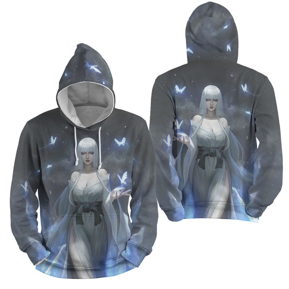 Nioh - Yuki Onna And Butterflies 3D All Over Printed Sweatshirt, Hoodie, Zip Hoodie | Fan Apparel For Men, Women