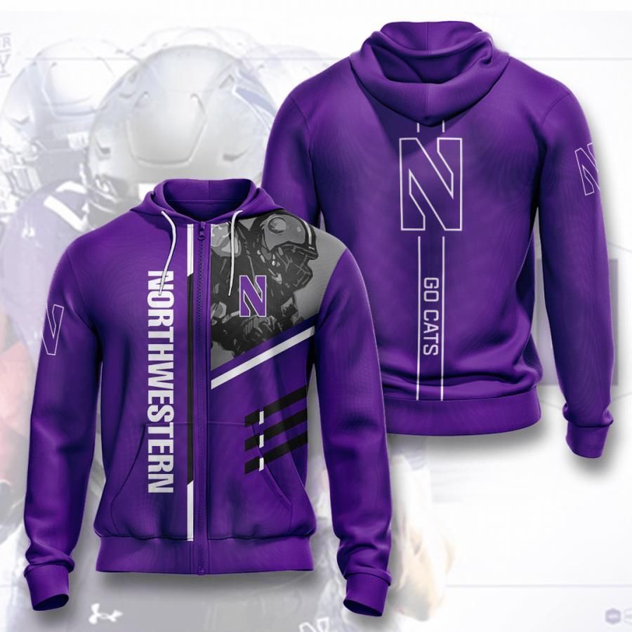 Northwestern Wildcats 3D All Over Printed Sweatshirt, Hoodie, Zip Hoodie | Ncaa Fan Gear For Men, Women