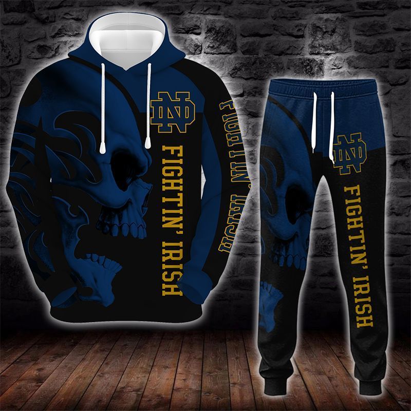 Notre Dame Fighting Irish Skull 3D All Over Printed Sweatshirt, Hoodie, Zip Hoodie | Ncaa Special Edition Fan Gear For Men, Women