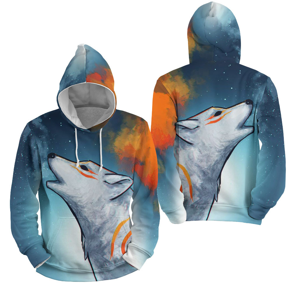 Okami - Amaterasu God Howling 3D All Over Printed Sweatshirt, Hoodie, Zip Hoodie | Fan Apparel For Men, Women