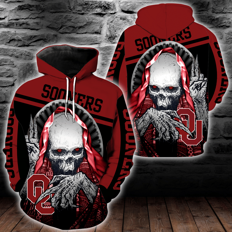 Oklahoma Sooners Skull 3D All Over Printed Sweatshirt, Hoodie, Zip Hoodie | Special Edition Fan Apparel For Men, Women