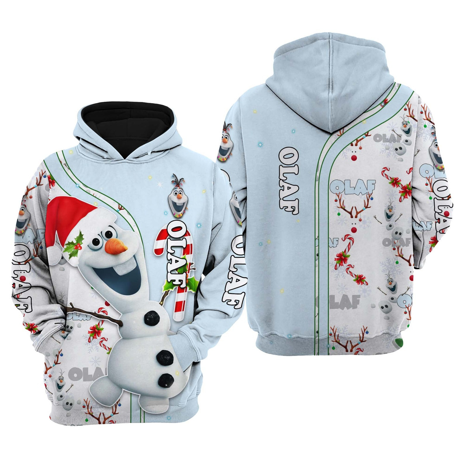 Olaf Christmas Disney 3D All Over Printed Sweatshirt, Hoodie, Zip Hoodie | Fan Apparel For Men, Women
