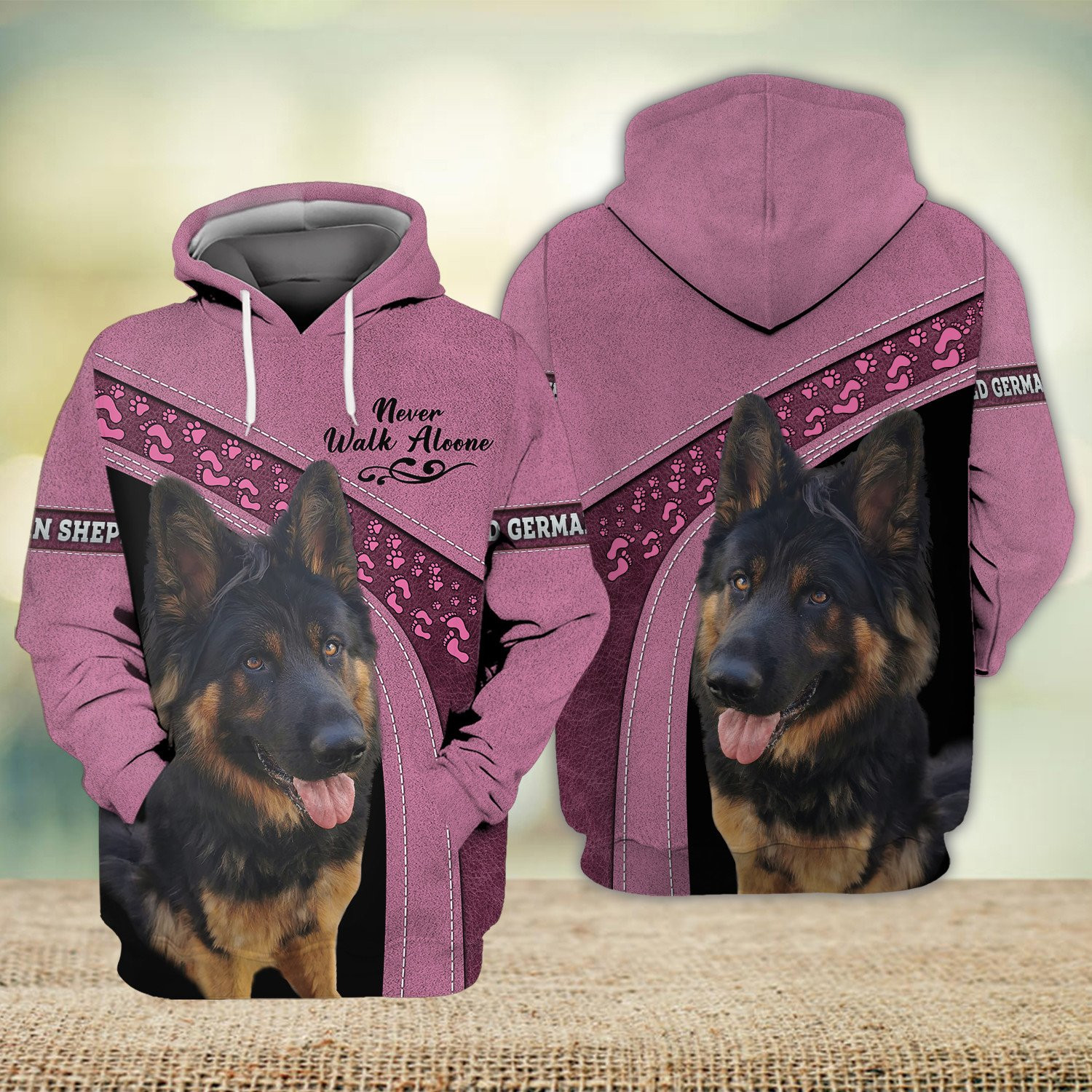 Old German Shepherd Dog Never Walk Alone 3D All Over Printed Sweatshirt, Hoodie, Zip Hoodie | Fan Apparel For Men, Women
