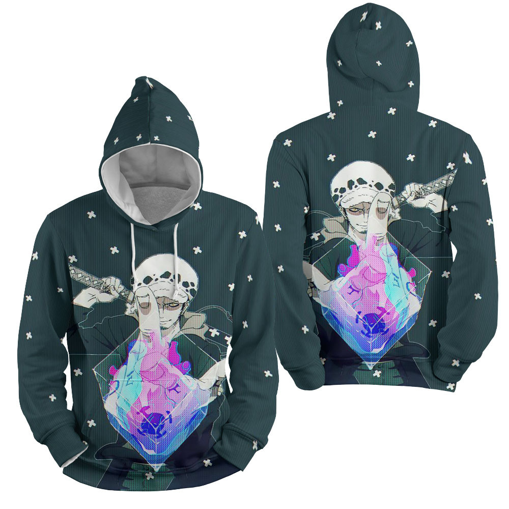 One Piece Trafalgar Law, Heart In The Box 3D All Over Printed Sweatshirt, Hoodie, Zip Hoodie | Fan Apparel For Men, Women