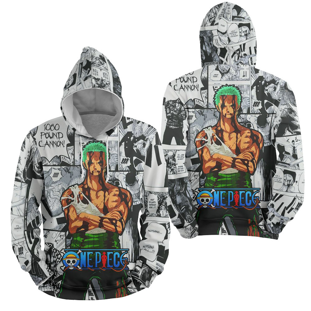 One Piece Zoro In Manga 3D All Over Printed Sweatshirt, Hoodie, Zip Hoodie | Fan Apparel For Men, Women