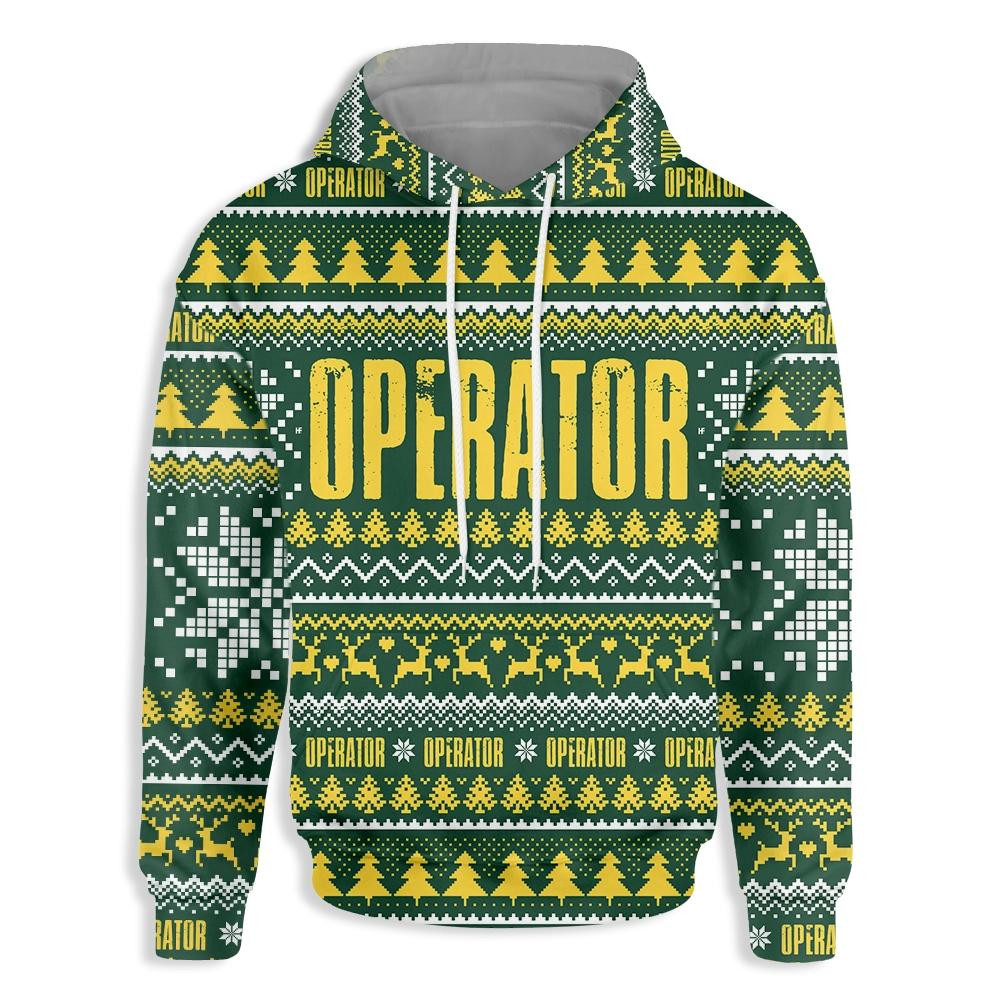 Operator Happy Christmas 3D All Over Printed Sweatshirt, Hoodie, Zip Hoodie | Fan Apparel For Men, Women