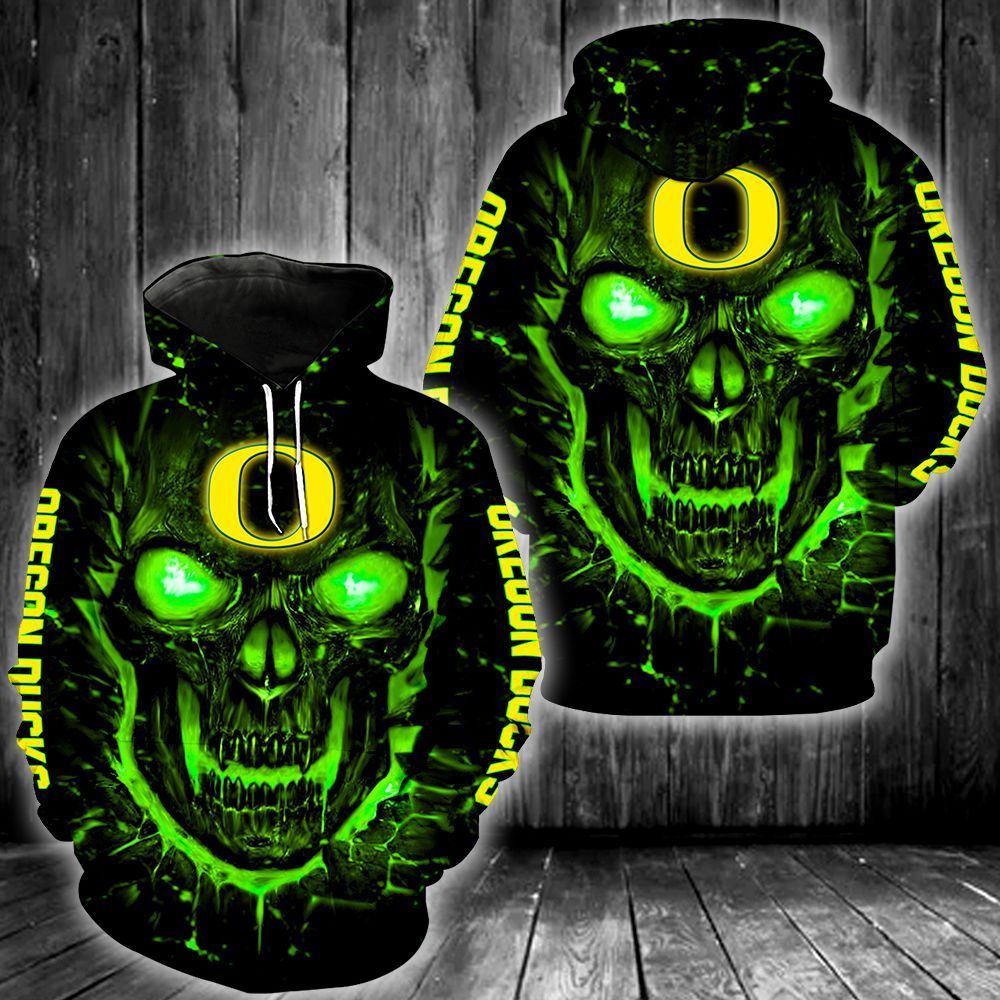 Oregon Ducks Skull 3D All Over Printed Sweatshirt, Hoodie, Zip Hoodie | Nhl Special Edition Fan Gear For Men, Women