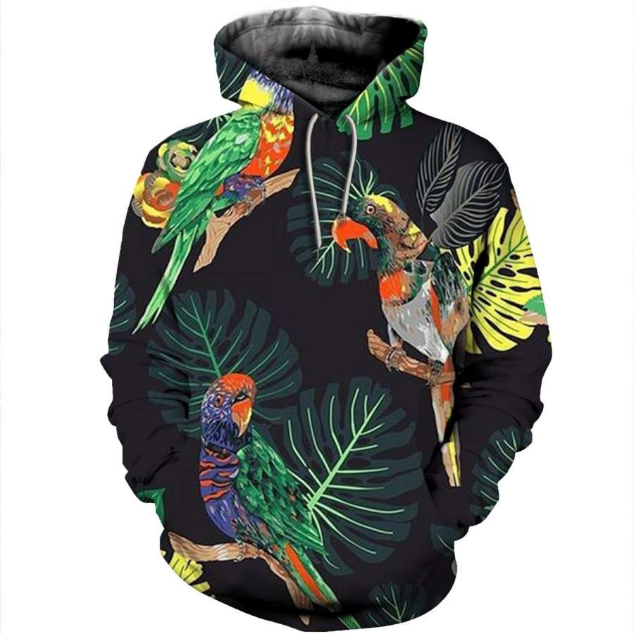 Parrot 3D All Over Printed Sweatshirt, Hoodie, Zip Hoodie | Fan Apparel For Men, Women