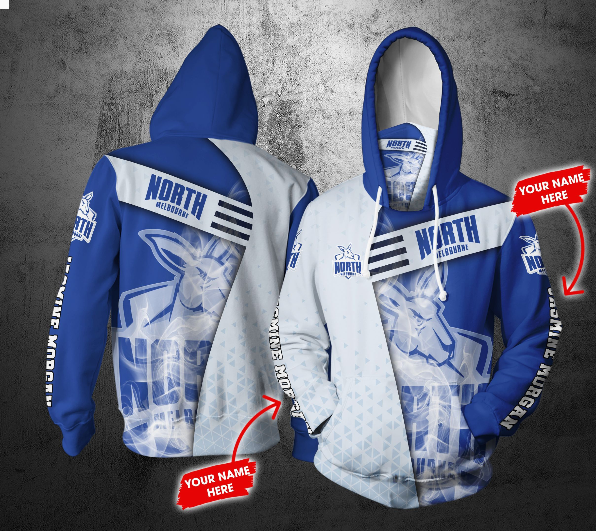 Personalized Afl Gaiter Hoodie North Melbourne Football Club Gaiter 3D All Over Printed Sweatshirt, Hoodie, Zip Hoodie | Fan Apparel For Men, Women