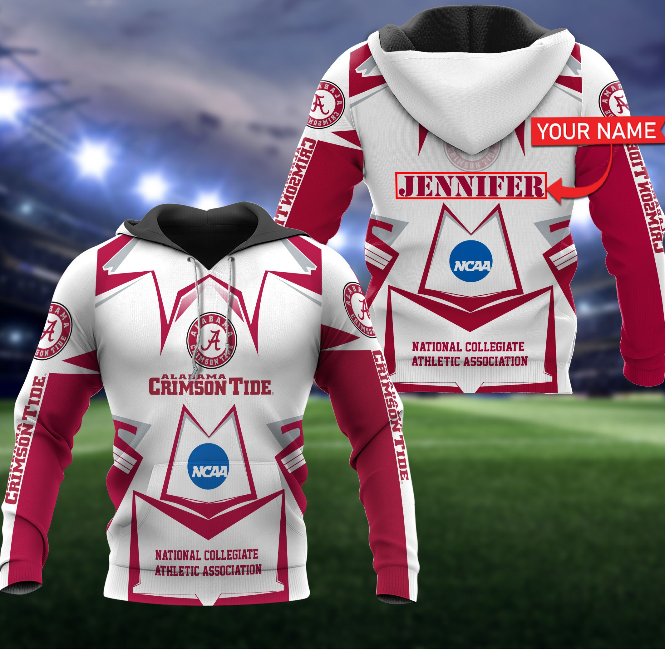 Personalized Alabama Crimson Custom Name 3D All Over Printed Sweatshirt, Hoodie, Zip Hoodie | Fan Apparel For Men, Women