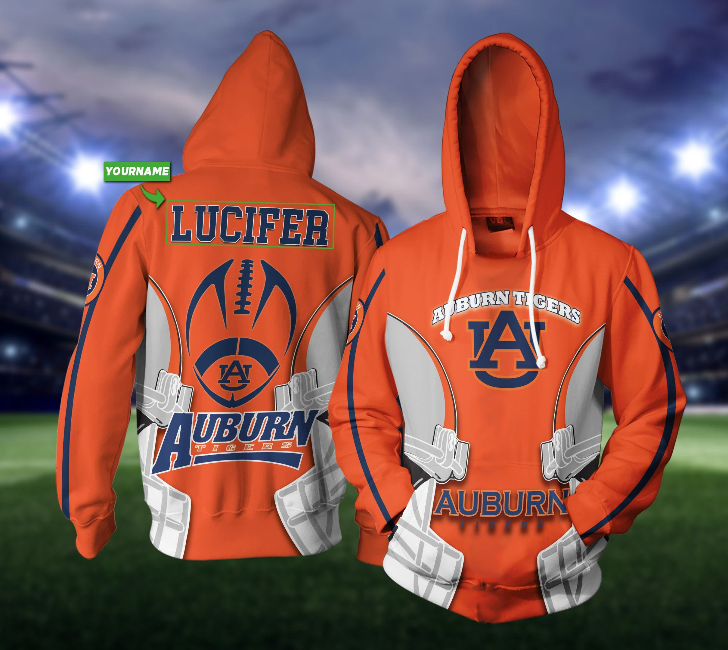 Personalized Auburn Tigers Zip Hoodie 3D All Over Printed Sweatshirt, Hoodie, Zip Hoodie | Ncaa Fan Gear For Men, Women