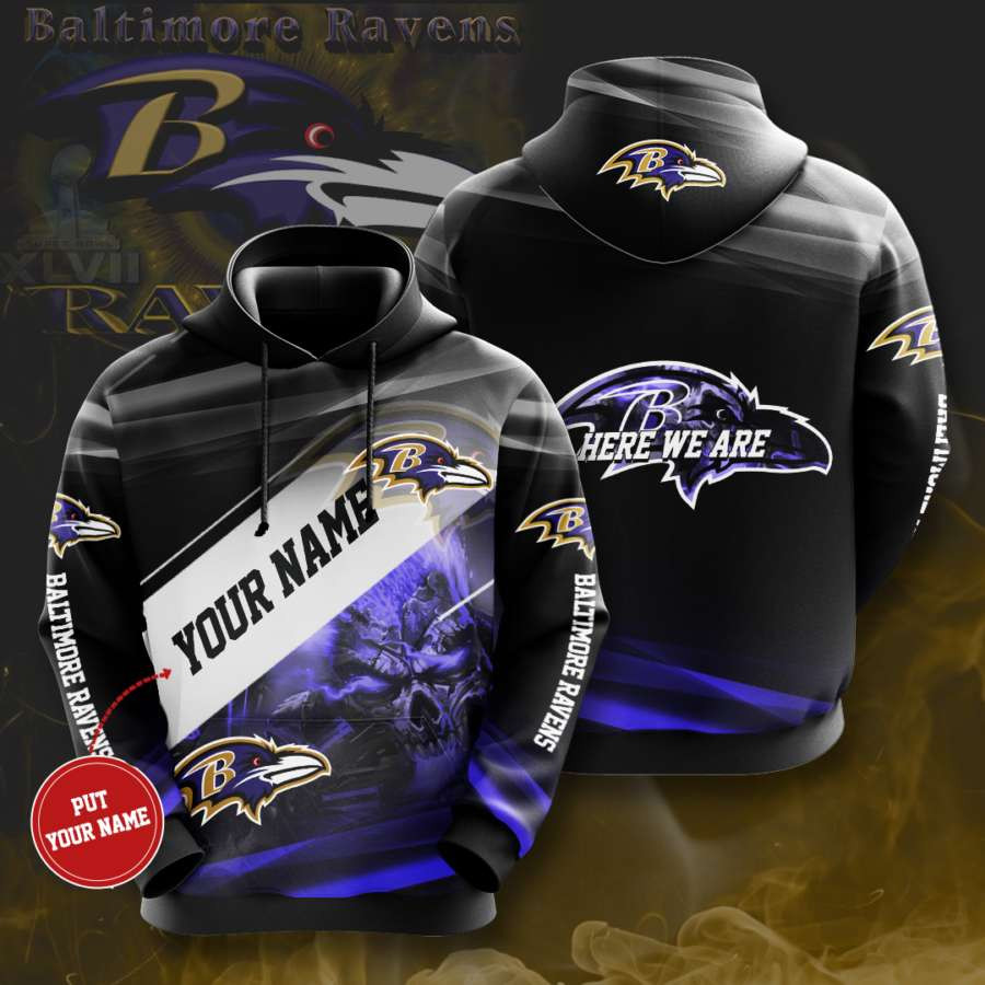 Personalized Baltimore Ravens Custom 3D All Over Printed Sweatshirt, Hoodie, Zip Hoodie | Nfl Fan Gear For Men, Women