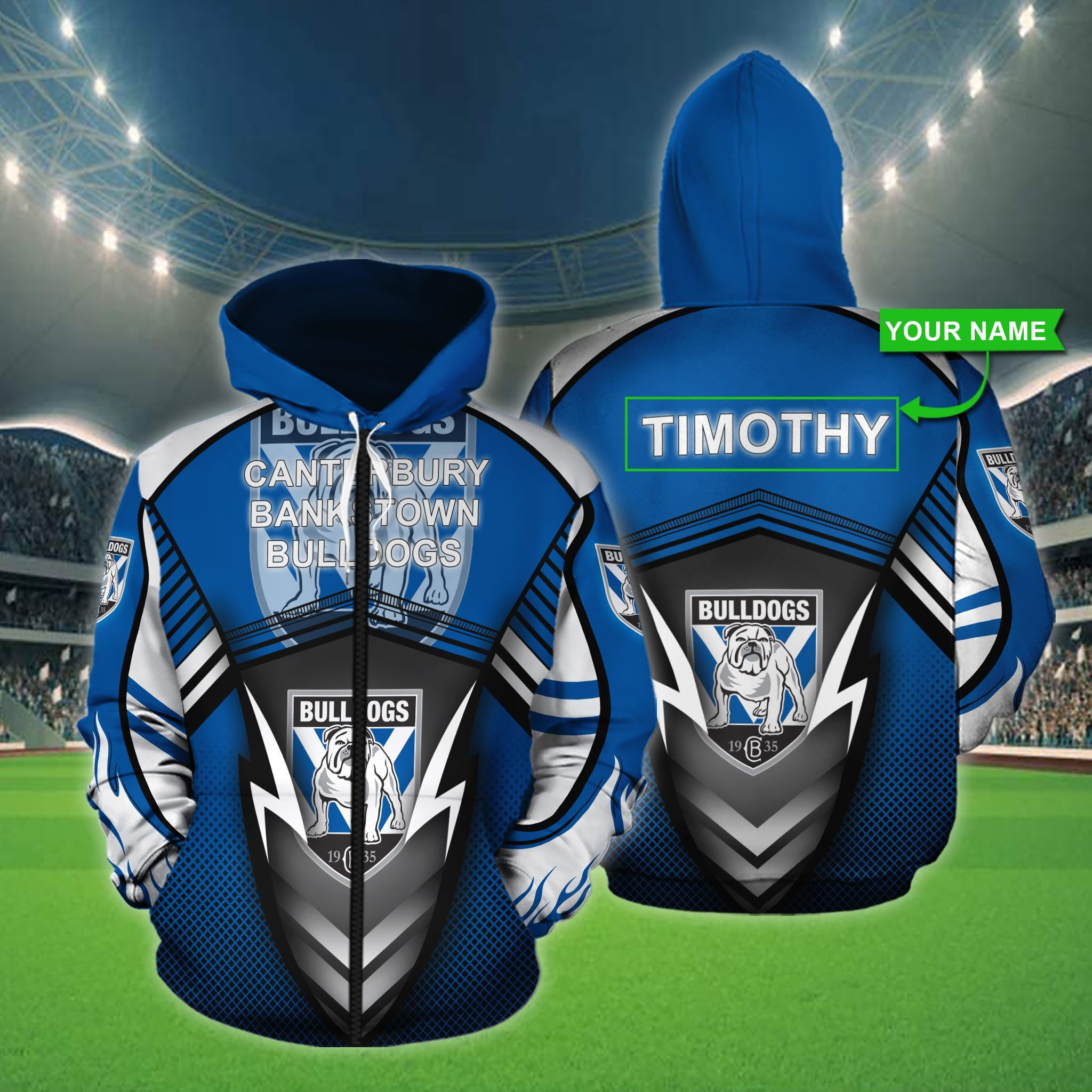 Personalized Canterbury-bankstown Bulldogs Custom Name 3D All Over Printed Sweatshirt, Hoodie, Zip Hoodie | Fan Apparel For Men, Women