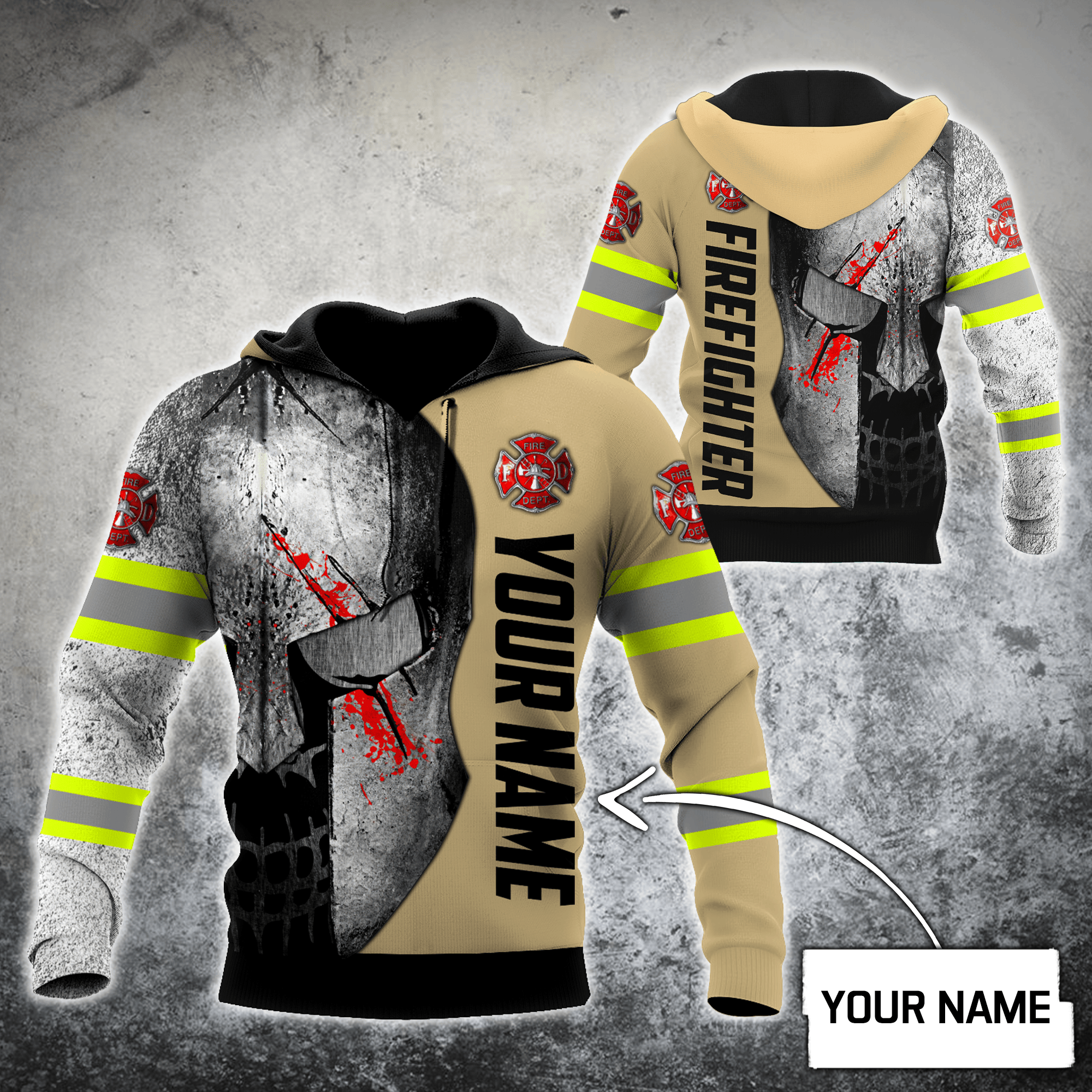 Personalized Custom Name Firefighter 3D All Over Printed Sweatshirt, Hoodie, Zip Hoodie | Fan Apparel For Men, Women