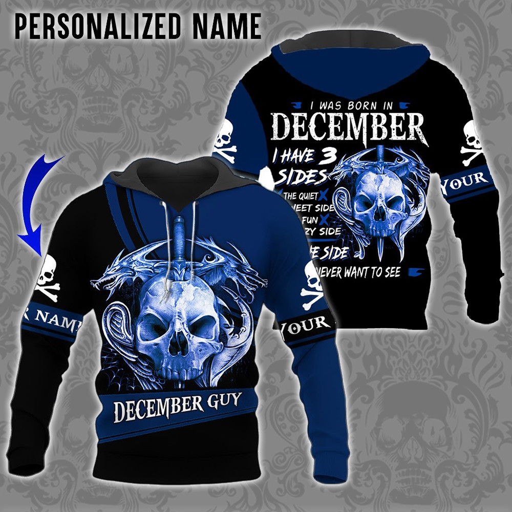 Personalized December Guy Custom Name 3D All Over Printed Sweatshirt, Hoodie, Zip Hoodie | Fan Apparel For Men, Women