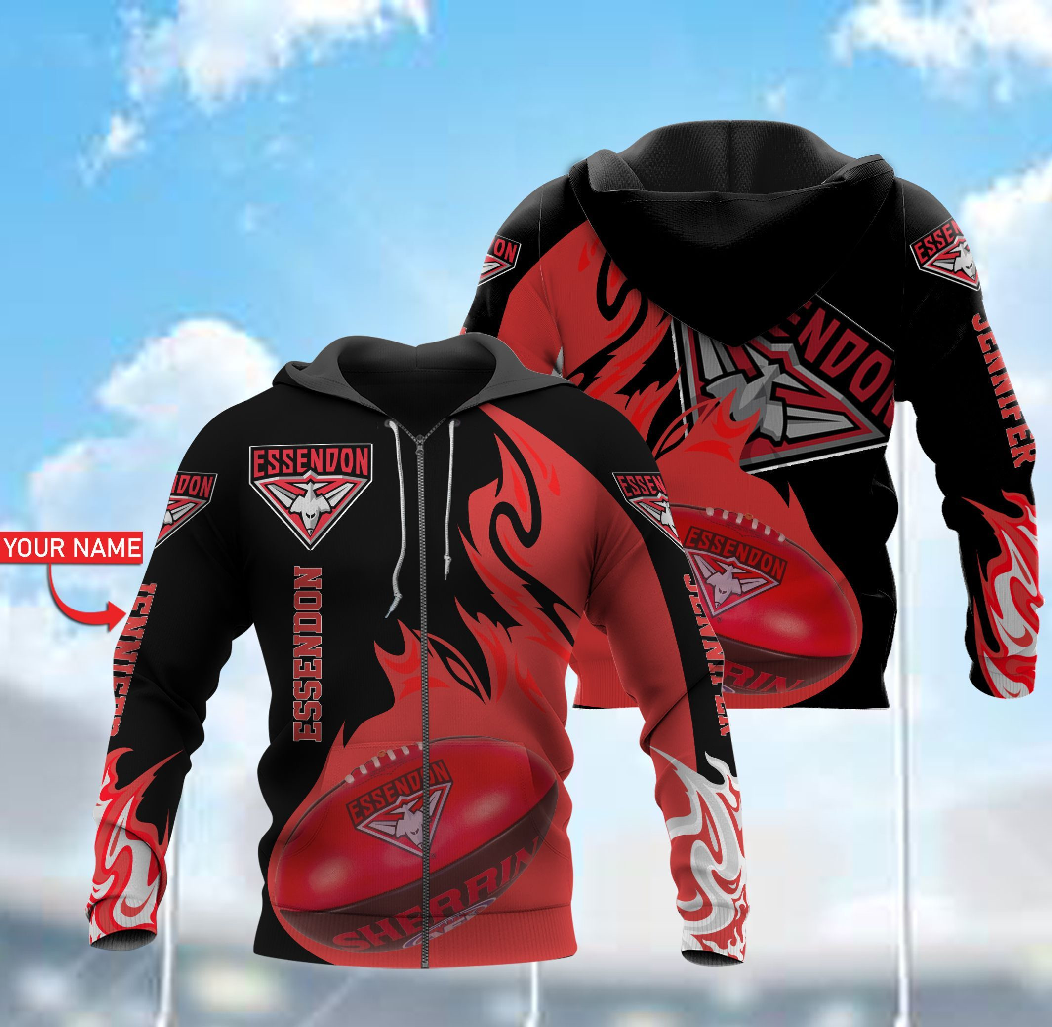 Personalized Essendon Football Club Ball 3D All Over Printed Sweatshirt, Hoodie, Zip Hoodie | Fan Apparel For Men, Women