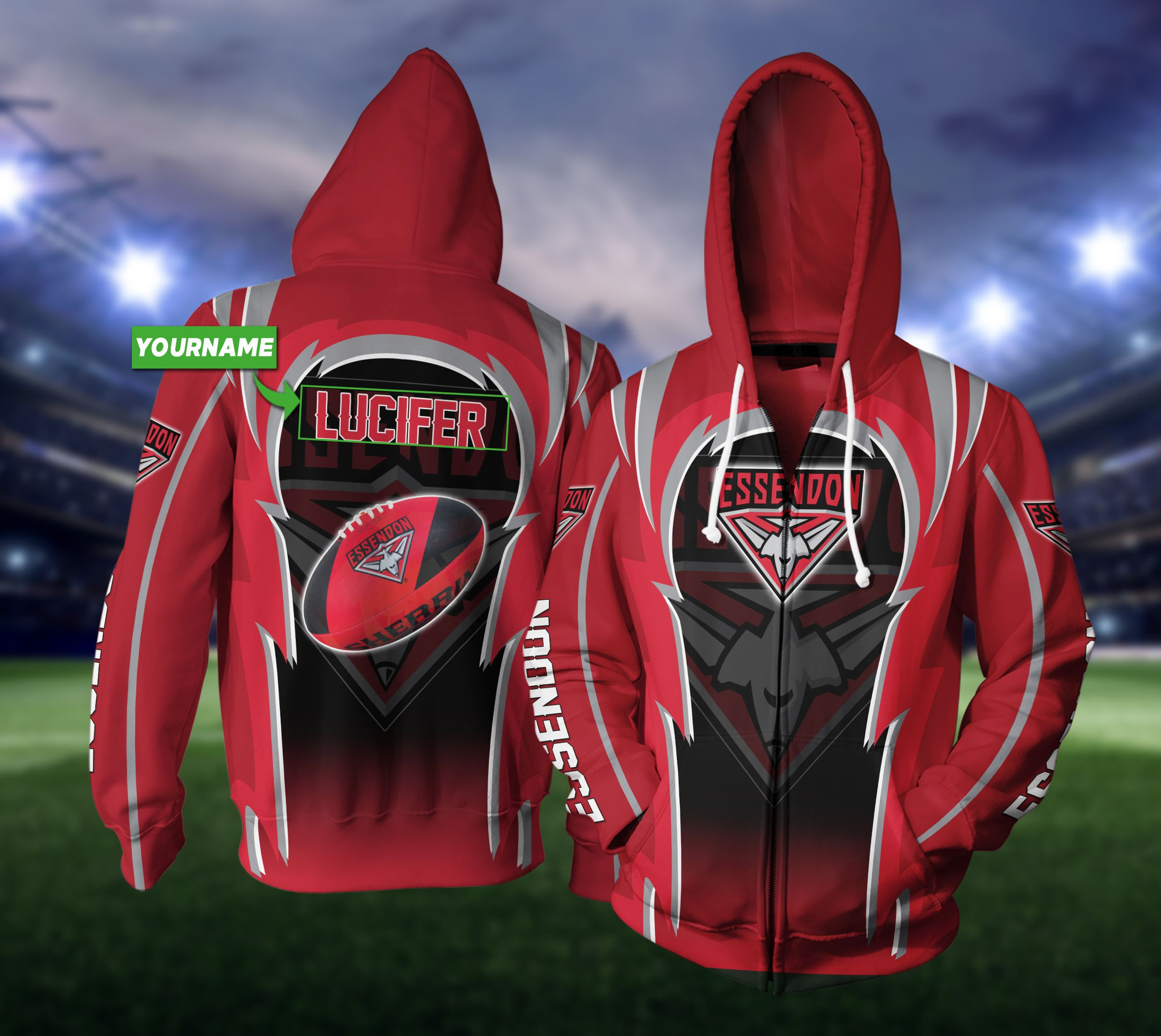 Personalized Essendon Football Club Realball Custom 3D All Over Printed Sweatshirt, Hoodie, Zip Hoodie | Fan Apparel For Men, Women