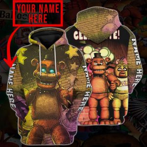 Personalized Five Nights At Freddy's Custom Name 3D All Over Printed Sweatshirt, Hoodie, Zip Hoodie | Fan Apparel For Men, Women