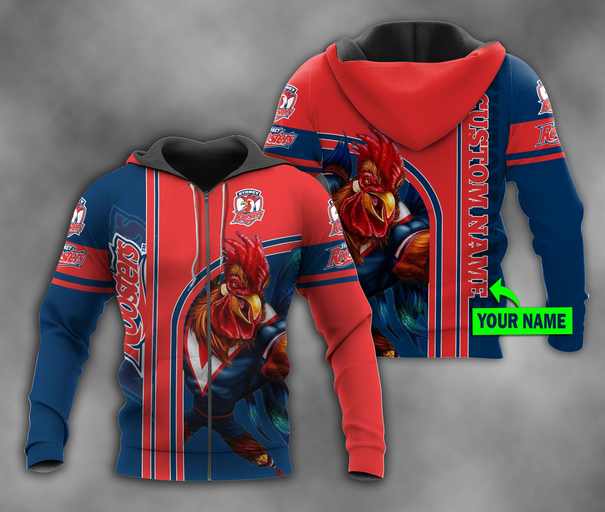 Personalized Hoodie Roosters Macost Custom Name 3D All Over Printed Sweatshirt, Hoodie, Zip Hoodie | Fan Apparel For Men, Women