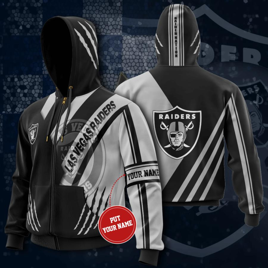 Personalized Las Vegas Raiders Custom Name 3D All Over Printed Sweatshirt, Hoodie, Zip Hoodie | Nfl Fan Gear For Men, Women