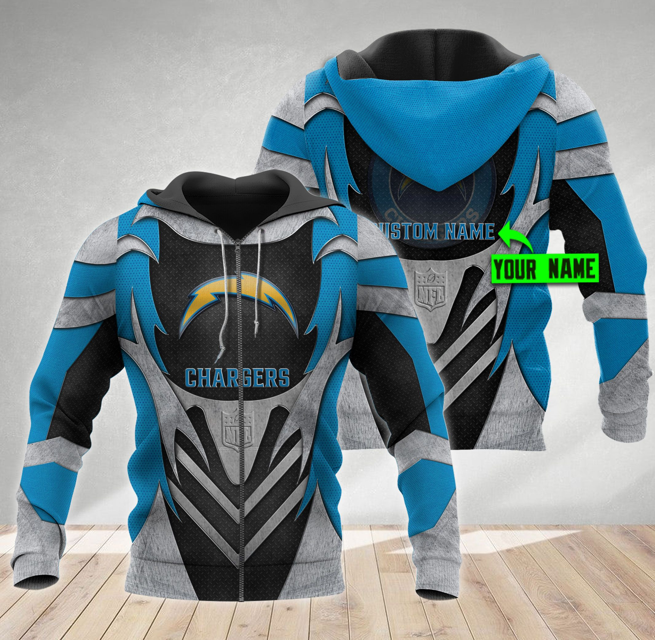Personalized Los Angeles Chargers Custom 3D All Over Printed Sweatshirt, Hoodie, Zip Hoodie | Nfl Fan Gear For Men, Women