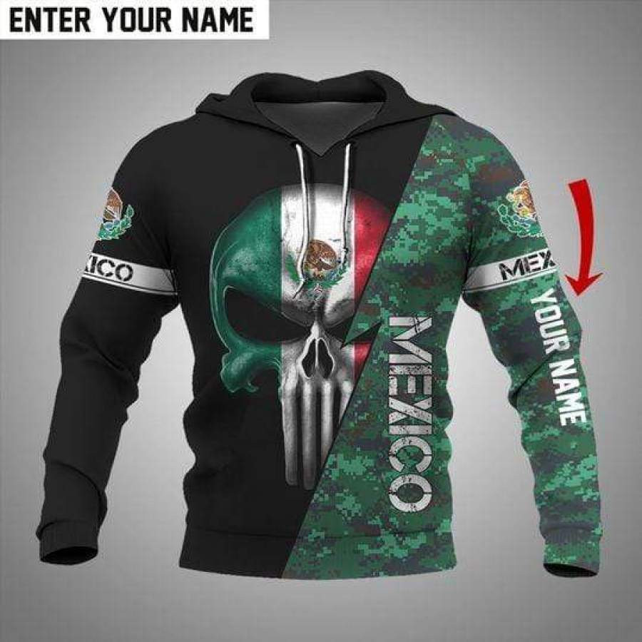 Personalized Mexico Skull Flag 3D All Over Printed Sweatshirt, Hoodie, Zip Hoodie | Special Edition Fan Apparel For Men, Women