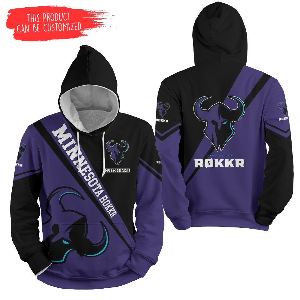 Personalized Minnesota Rokkr Esports Illustration 3D All Over Printed Sweatshirt, Hoodie, Zip Hoodie | Fan Apparel For Men, Women