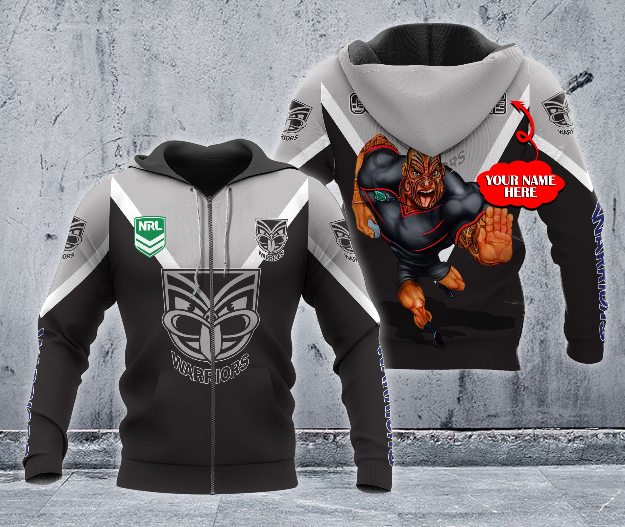 Personalized New Zealand Warriors Nrl Mascot Custom Name 3D All Over Printed Sweatshirt, Hoodie, Zip Hoodie | Nba Fan Gear For Men, Women