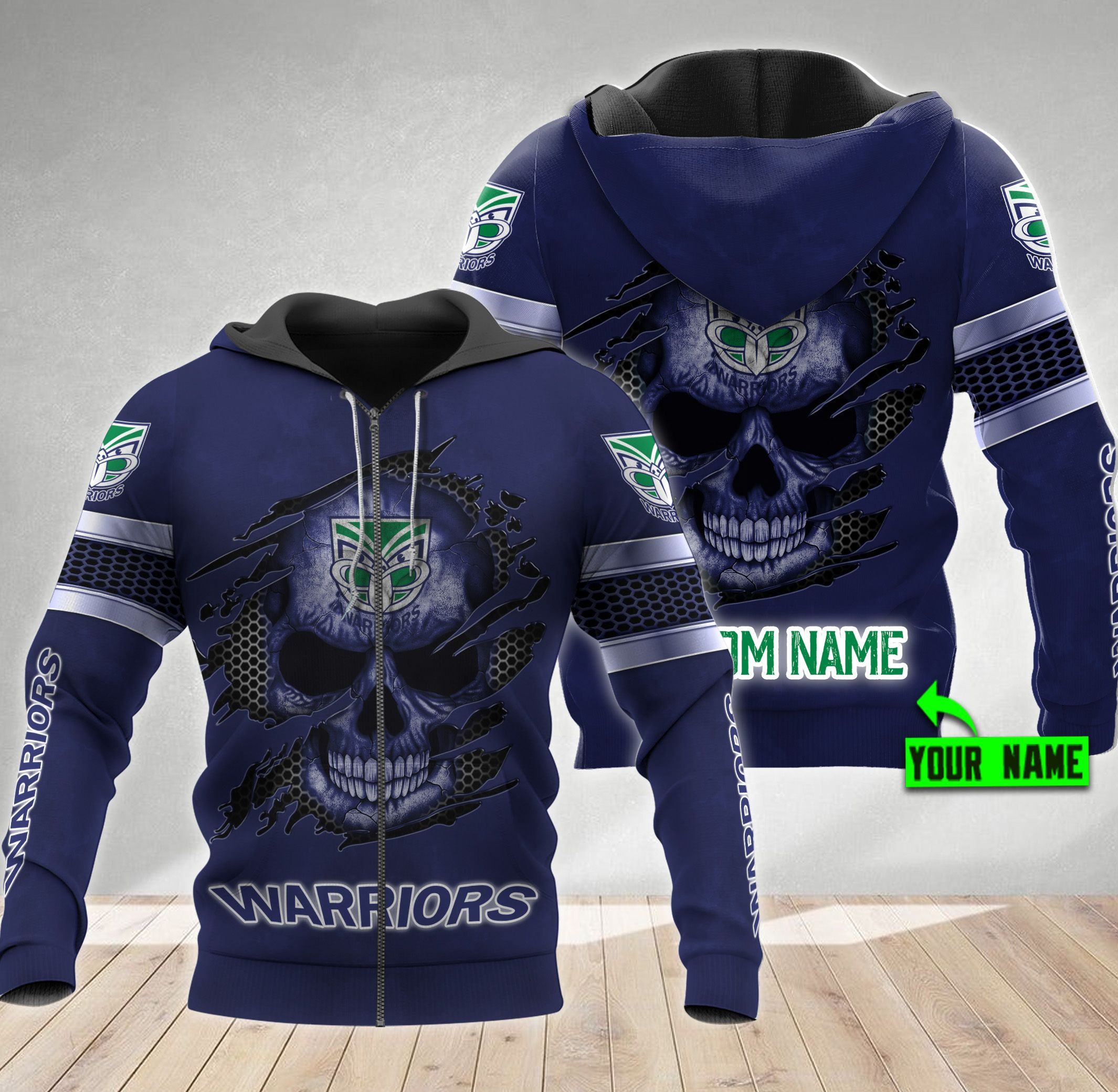 Personalized New Zealand Warriors Nrl Skull 3D All Over Printed Sweatshirt, Hoodie, Zip Hoodie | Nba Special Edition Fan Gear For Men, Women