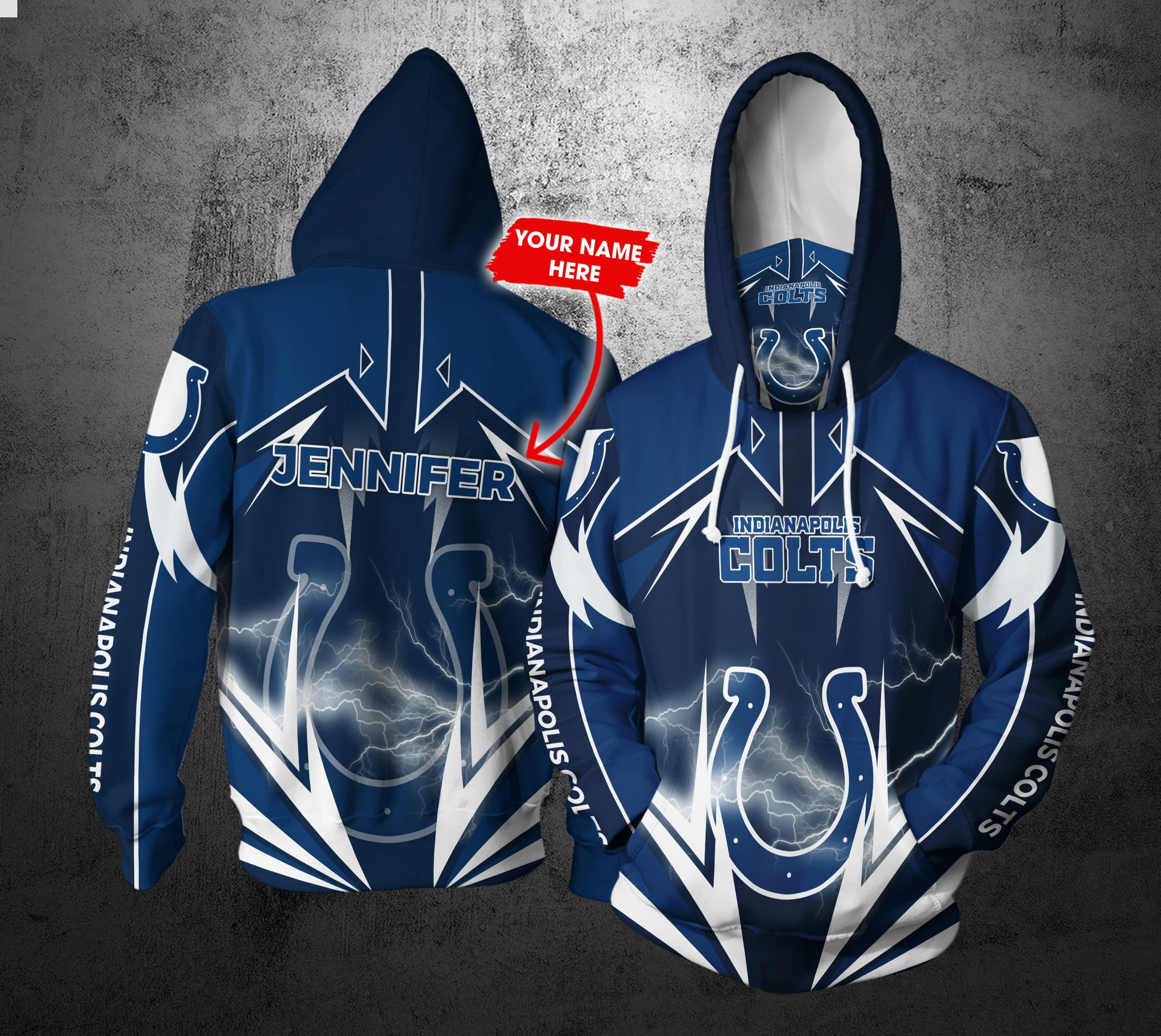 Personalized Nfl Gaiter Indianapolis Colts Gaiter 3D All Over Printed Sweatshirt, Hoodie, Zip Hoodie | Nfl Fan Gear For Men, Women