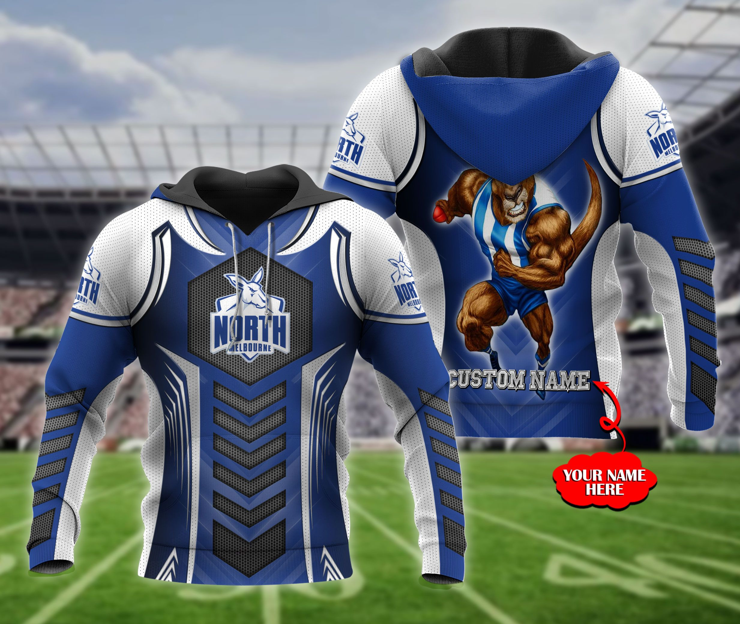 Personalized North Melbourne Football Club Afl Custom Name 3D All Over Printed Sweatshirt, Hoodie, Zip Hoodie | Fan Apparel For Men, Women