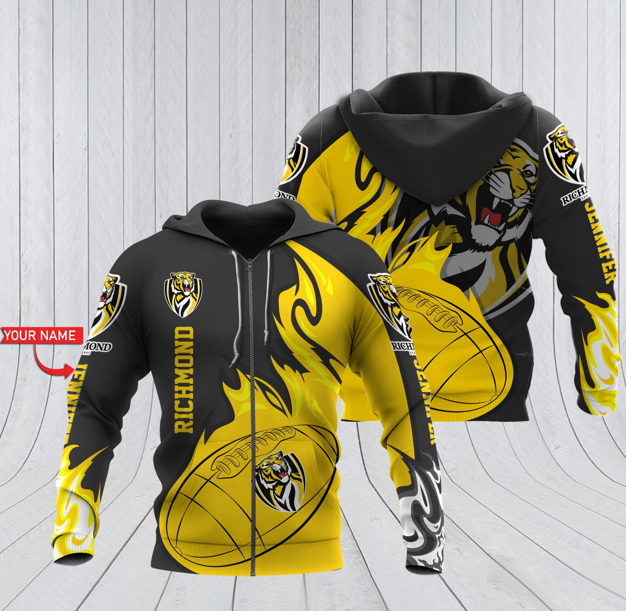 Personalized Richmond Ball Football Club Custom 3D All Over Printed Sweatshirt, Hoodie, Zip Hoodie | Fan Apparel For Men, Women