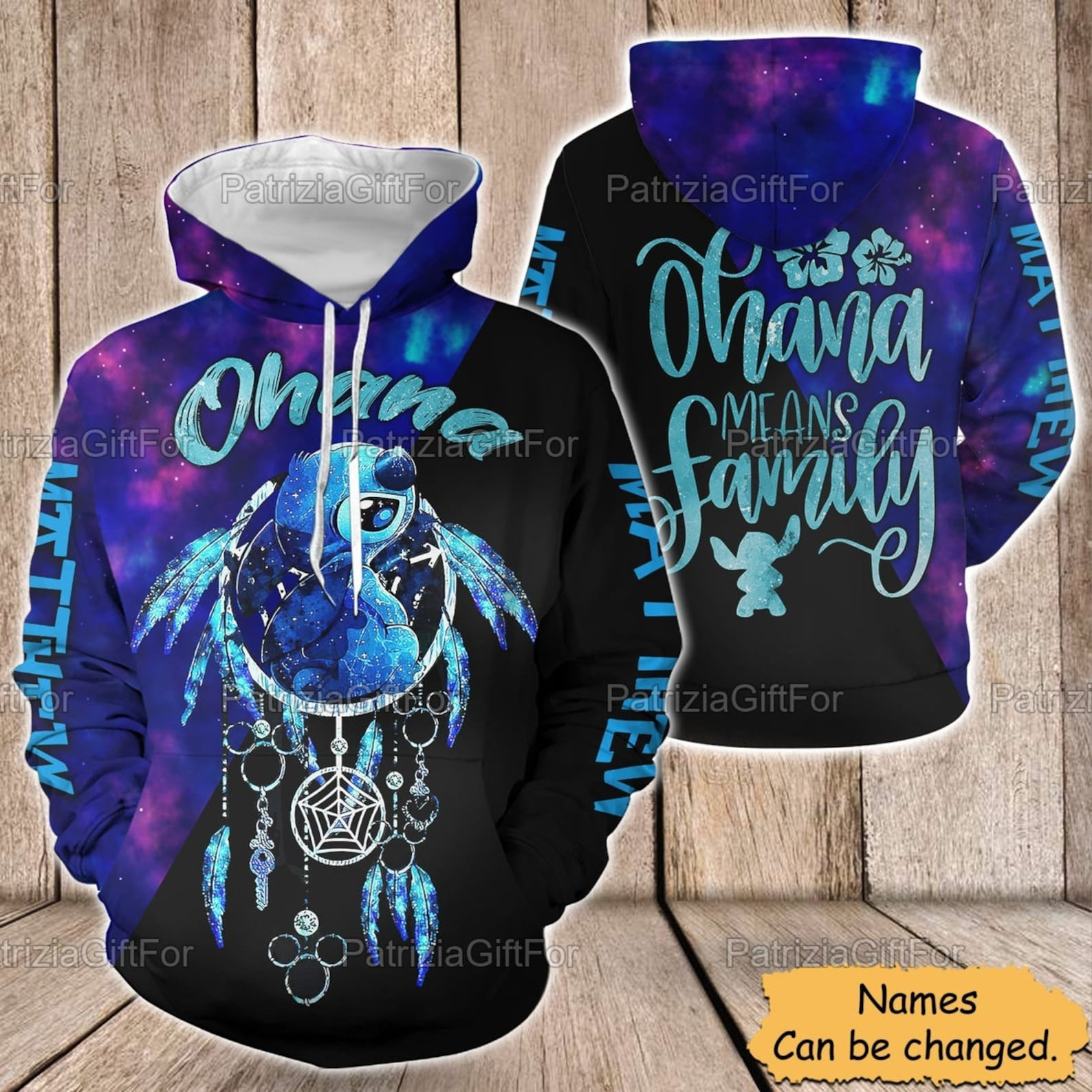 Personalized Stitch Ohana Hoodie 3D All Over Printed Sweatshirt, Hoodie, Zip Hoodie | Fan Apparel For Men, Women