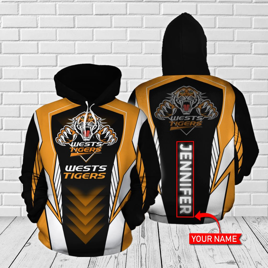 Personalized Wests Tigers Custom Name 3D All Over Printed Sweatshirt, Hoodie, Zip Hoodie | Ncaa Fan Gear For Men, Women