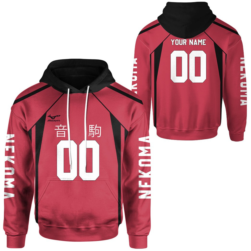 Personalzed Name And Number Fukurodani Academy Team Nekoma For Anime Lovers 3D All Over Printed Sweatshirt, Hoodie, Zip Hoodie | Fan Apparel For Men, Women