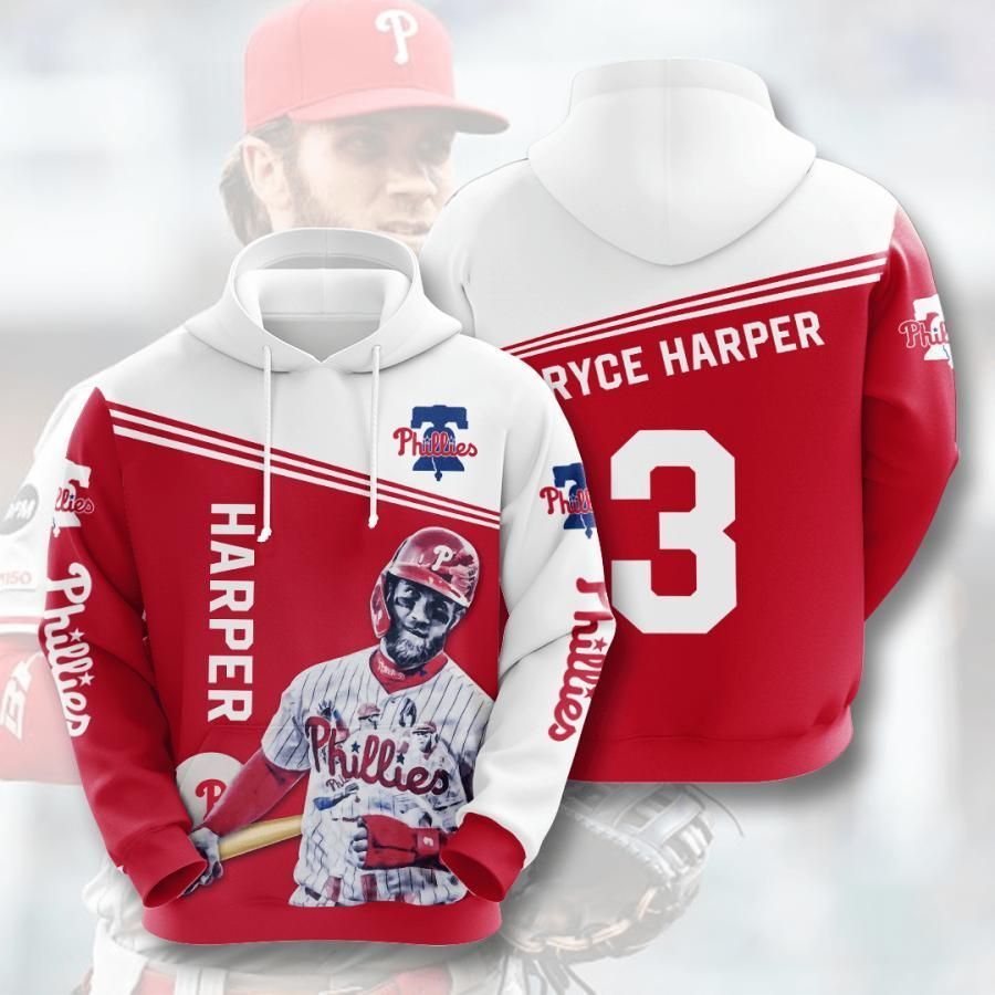 Philadelphia Phillies Bryce Harper 3 3D All Over Printed Sweatshirt, Hoodie, Zip Hoodie | Mlb Fan Gear For Men, Women