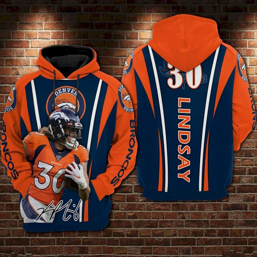 Phillip Lindsay Â– Denver Broncos 3D All Over Printed Sweatshirt, Hoodie, Zip Hoodie | Nfl Fan Gear For Men, Women
