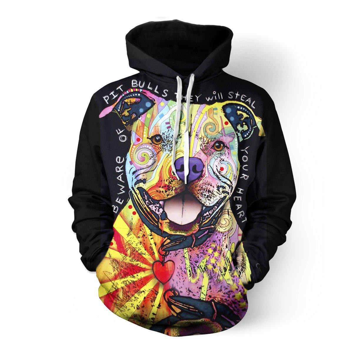Pit Bulls Steal Your Heart 3D All Over Printed Sweatshirt, Hoodie, Zip Hoodie | Nba Fan Gear For Men, Women