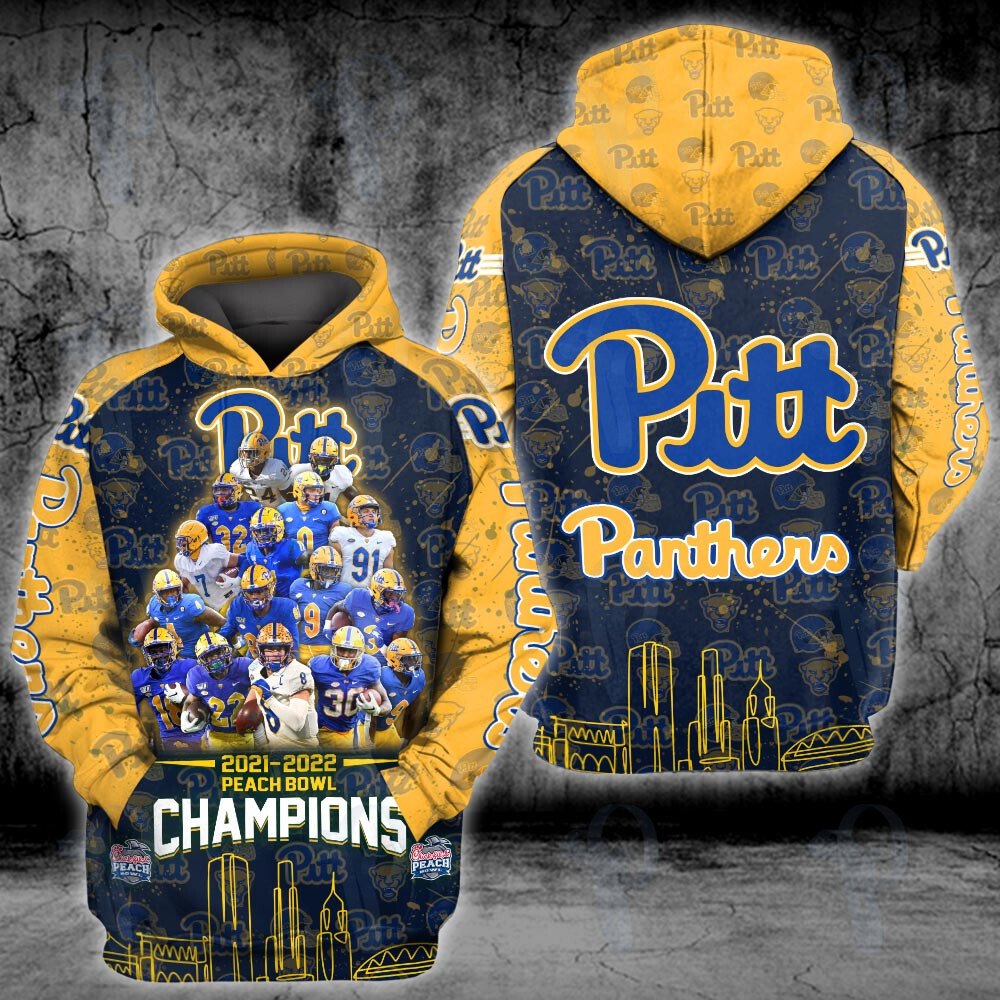Pittsburgh Panthers Autographed 2021 - 2022 Chick-fil-a Peach Bowl Champions Ncaa 3D All Over Printed Sweatshirt, Hoodie, Zip Hoodie | Nfl Fan Gear For Men, Women