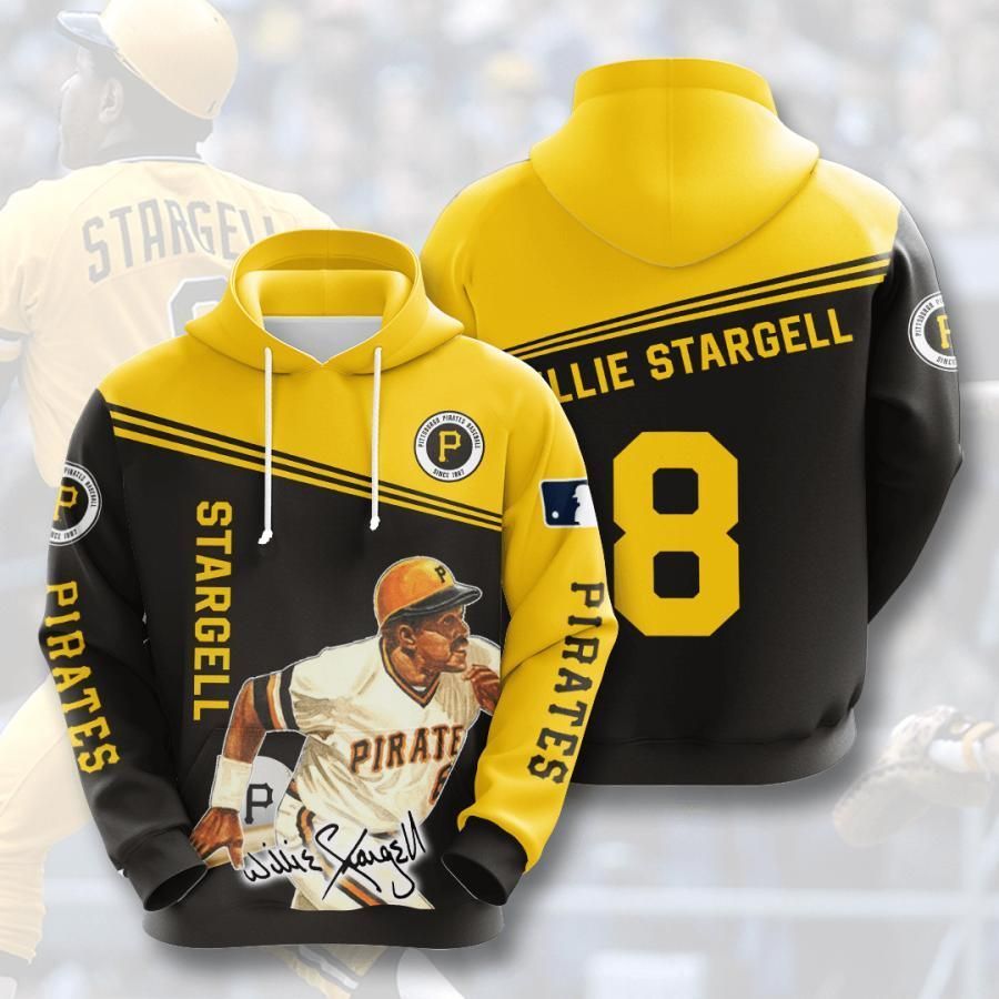 Pittsburgh Pirates Willie Stargell 8 3D All Over Printed Sweatshirt, Hoodie, Zip Hoodie | Mlb Fan Gear For Men, Women